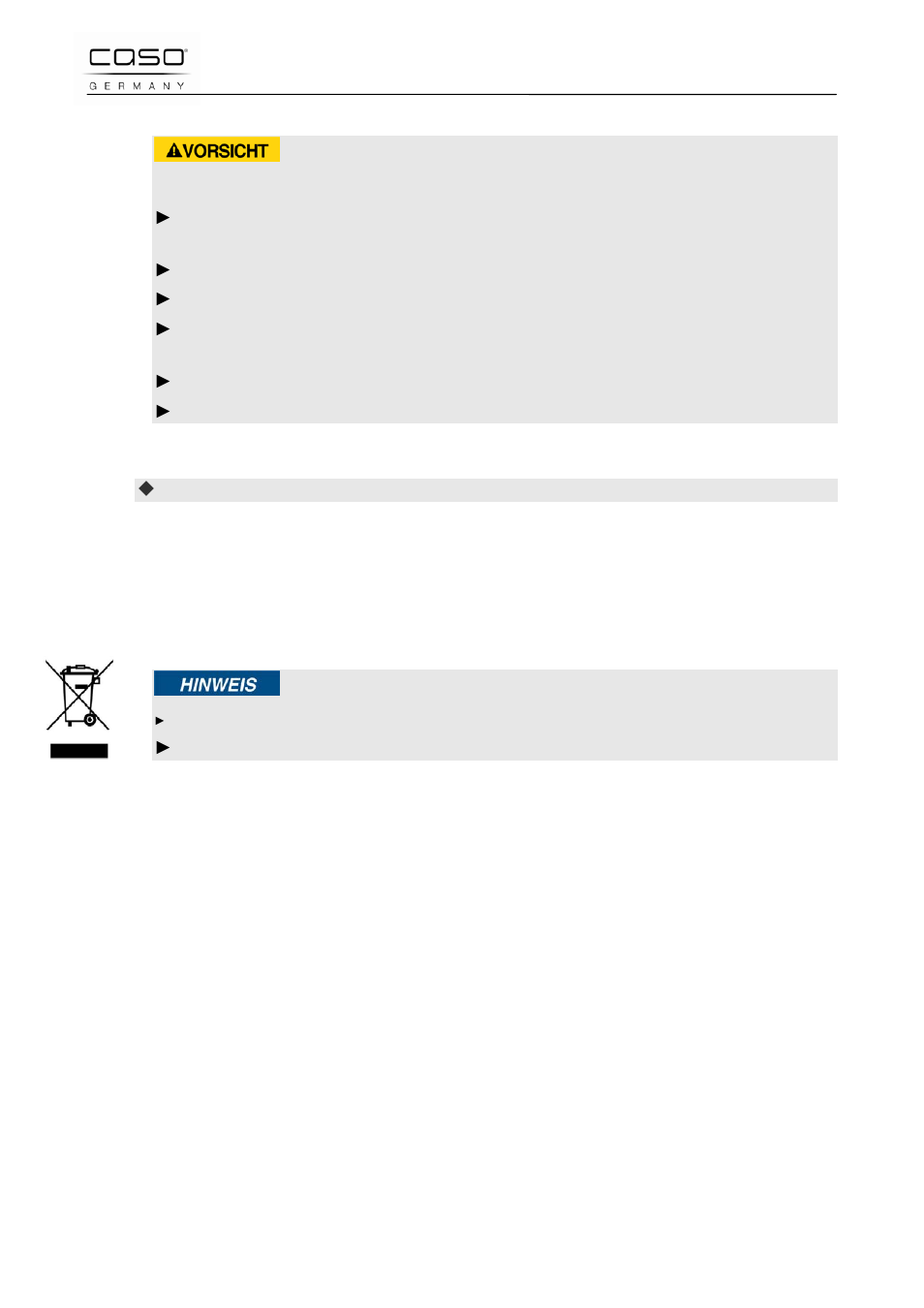 1 safety information, 2 cleaning, 3 disposal of the old device | Attention | CASO Germany Scale F10 User Manual | Page 8 / 60