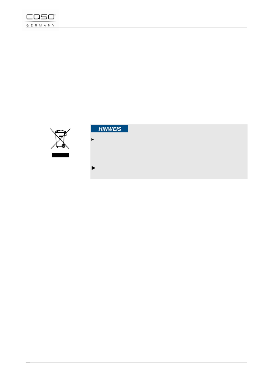 5 disposal of the old device | CASO Germany Scale I10 User Manual | Page 16 / 95