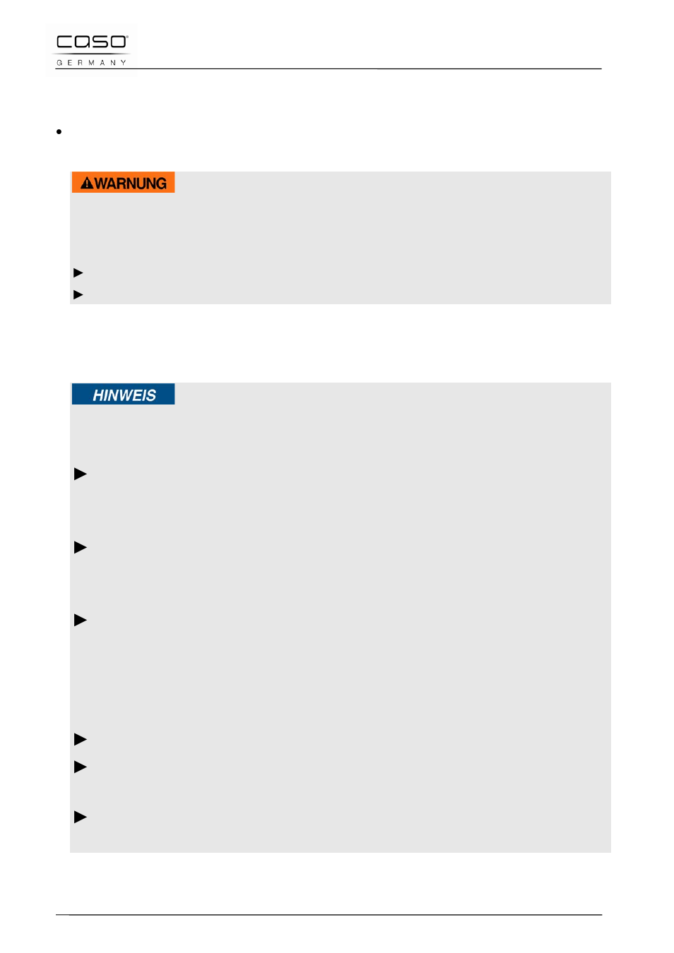 1 utilizzo conforme alle disposizioni, 2 indicazioni generali di sicurezza, Avviso | Indicazione | CASO Germany Fomini JET Milk Frother User Manual | Page 50 / 86