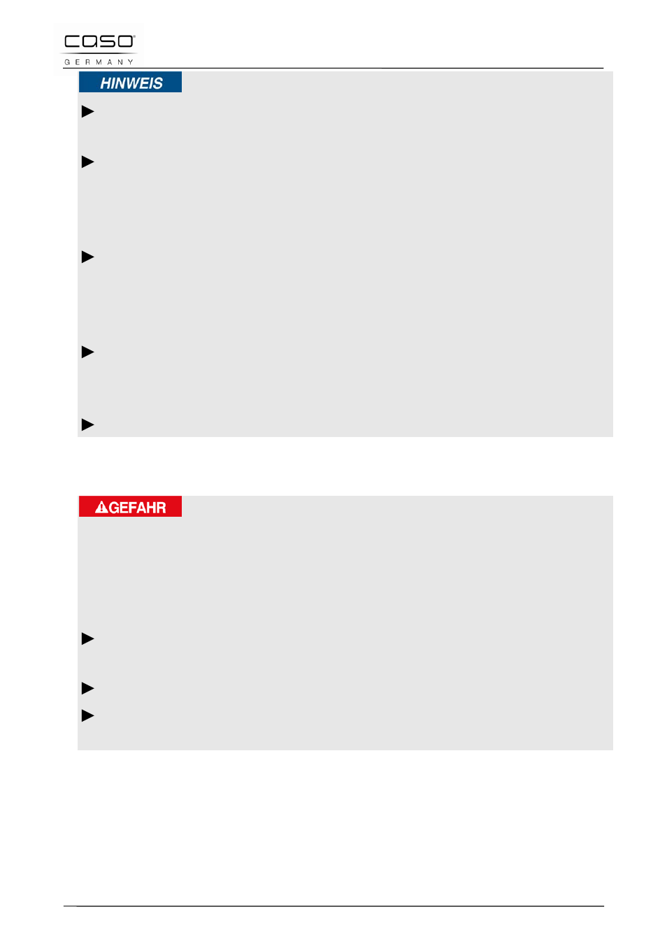 3 pericolo di ustione, Indicazione, Pericolo | CASO Germany Fomini JET Milk Frother User Manual | Page 51 / 86