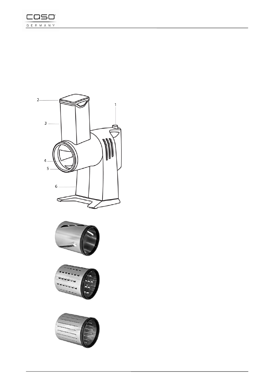 32 costruzione e funzione, 1 panoramica complessiva | CASO Germany CR3X ACID ETCHED Grater User Manual | Page 60 / 92