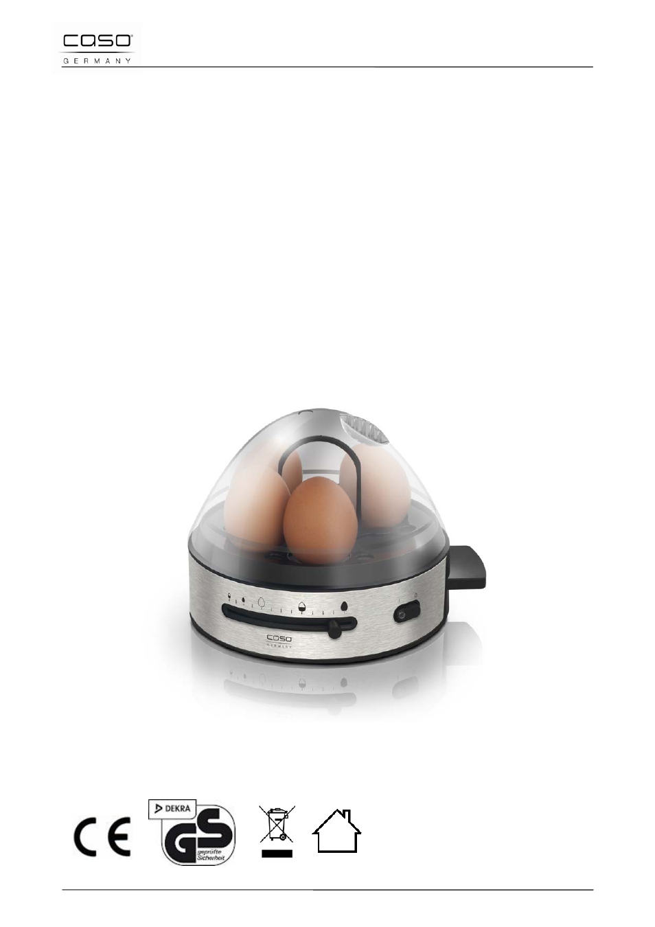 Istruzione d´uso, Cuociuova e7 | CASO Germany E7 – Electronic egg boiler User Manual | Page 44 / 79