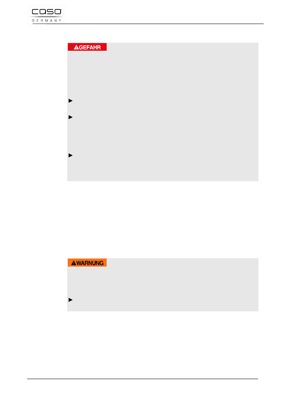 3 dangers due to electrical power, 11 commissioning, 1 safety information | Danger, Warning | CASO Germany D10 Multi Opener User Manual | Page 28 / 92