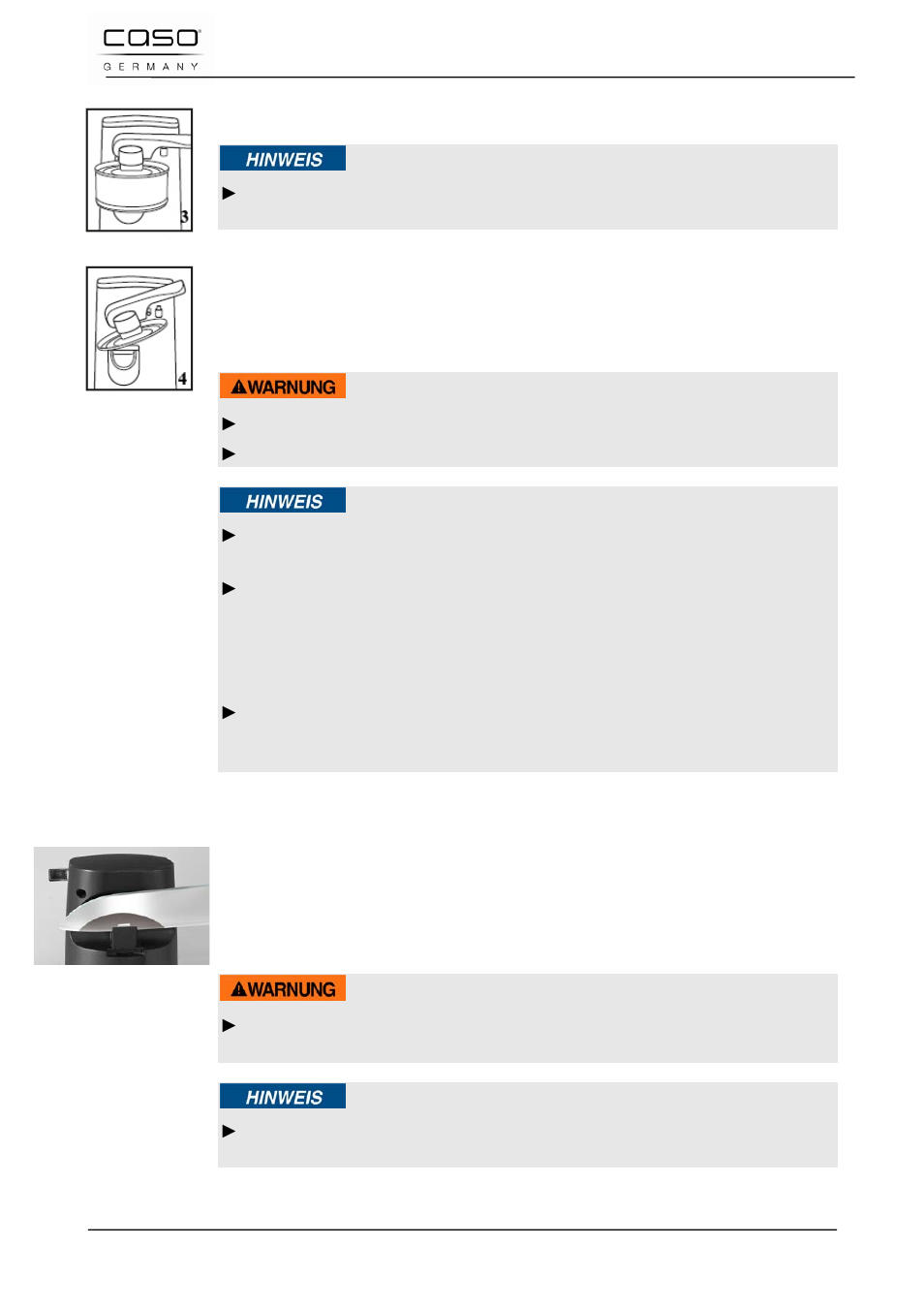2 sharpening knives, Warning | CASO Germany D10 Multi Opener User Manual | Page 32 / 92