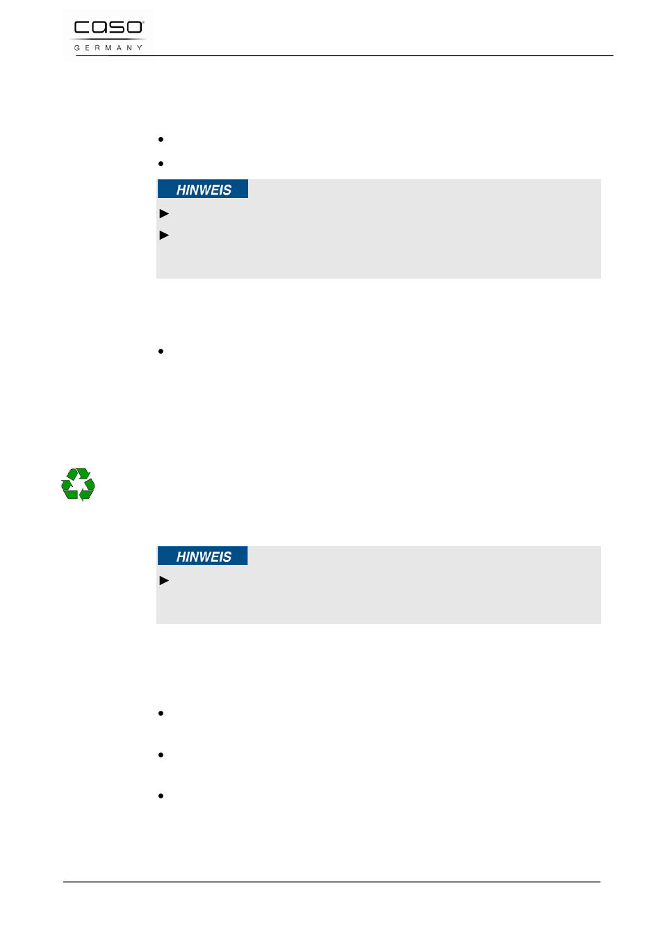 2 inventaire et contrôle de transport, 3 déballage, 4 elimination des emballages | 5 exigences pour l'emplacement d'utilisation, Remarque | CASO Germany D10 Multi Opener User Manual | Page 43 / 92