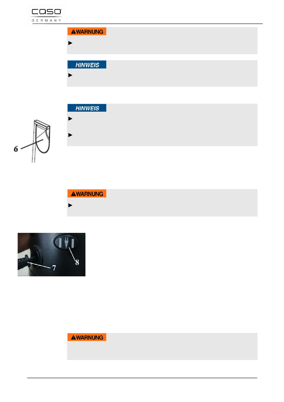 3 ouvrir des bouteilles, 4 goulotte de câblage rétractable, Attention | Remarque | CASO Germany D10 Multi Opener User Manual | Page 47 / 92
