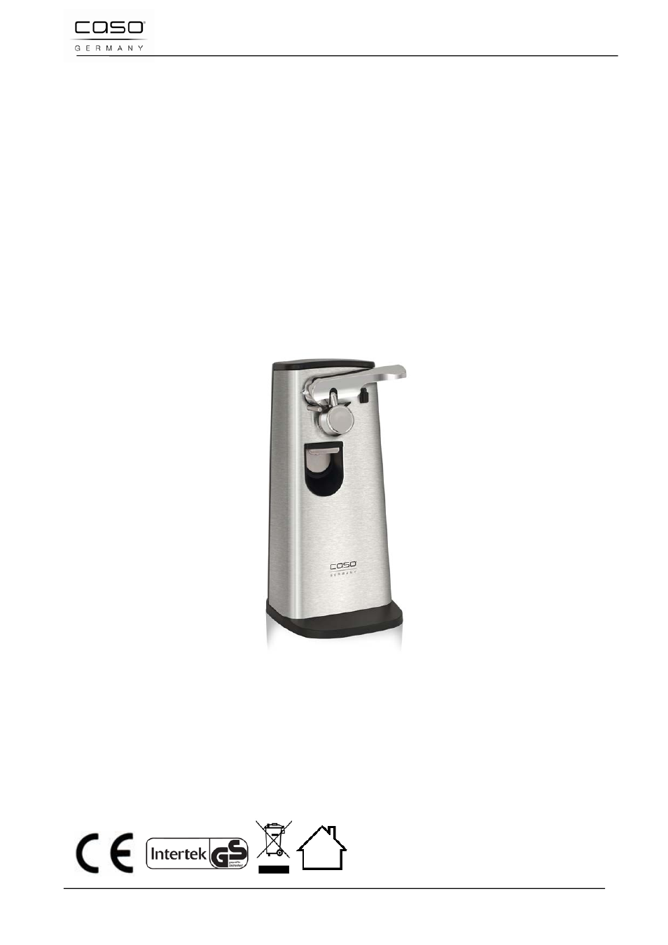 Istruzione d´uso, Apritoio multiplo d10 | CASO Germany D10 Multi Opener User Manual | Page 51 / 92