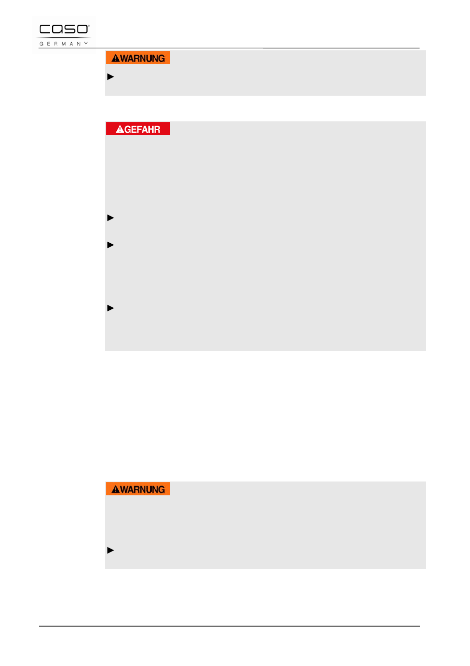2 pericolo dovuto a corrente elettrica, 27 messa in funzione, 1 indicazioni di sicurezza | Avviso, Pericolo | CASO Germany D10 Multi Opener User Manual | Page 56 / 92