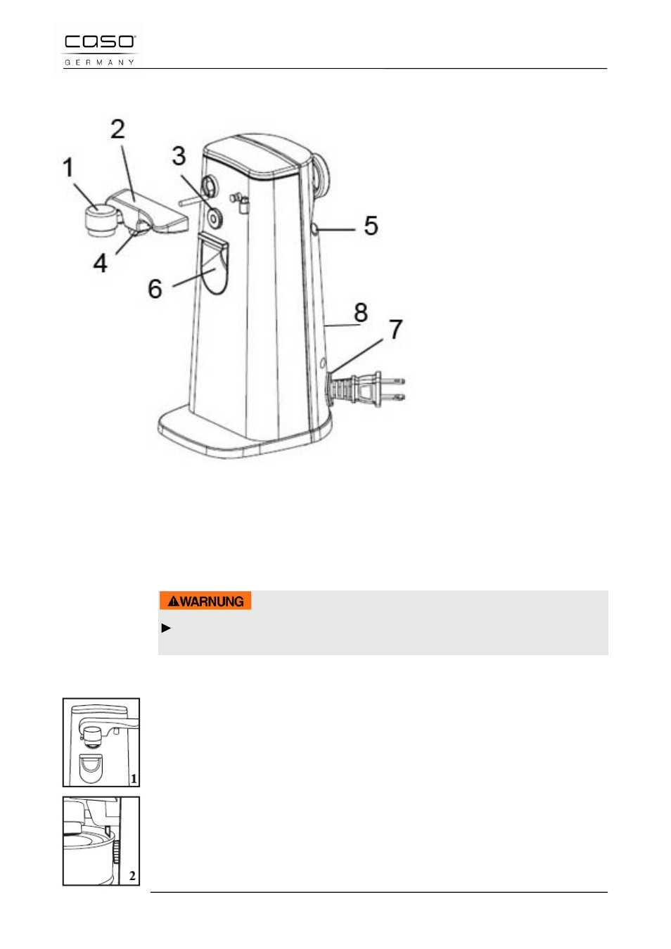 1 overzicht, 2 typeplaatje, 46 bediening en gebruik | 1 blikopener, Waarschuwing | CASO Germany D10 Multi Opener User Manual | Page 87 / 92