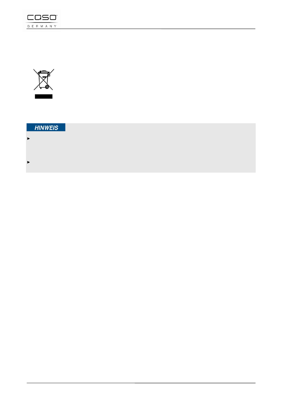 37 smaltimento dell’apparecchio obsoleto, 38 garanzia, Indicazione | CASO Germany AirVital User Manual | Page 66 / 97