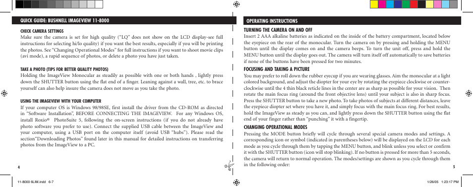 Bushnell IMAGEVIEW Nov-00 User Manual | Page 4 / 39