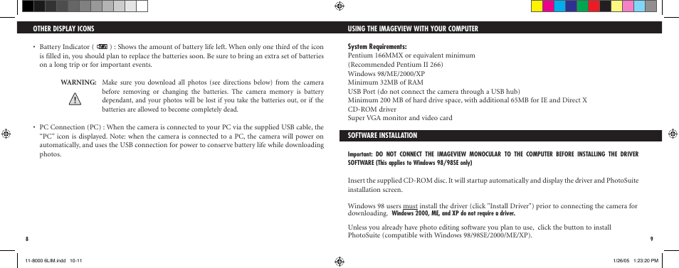Bushnell IMAGEVIEW Nov-00 User Manual | Page 6 / 39