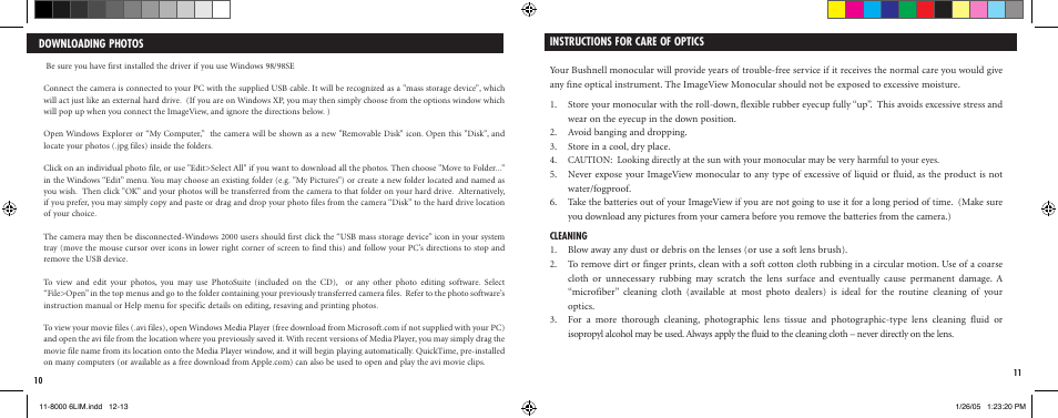 Bushnell IMAGEVIEW Nov-00 User Manual | Page 7 / 39