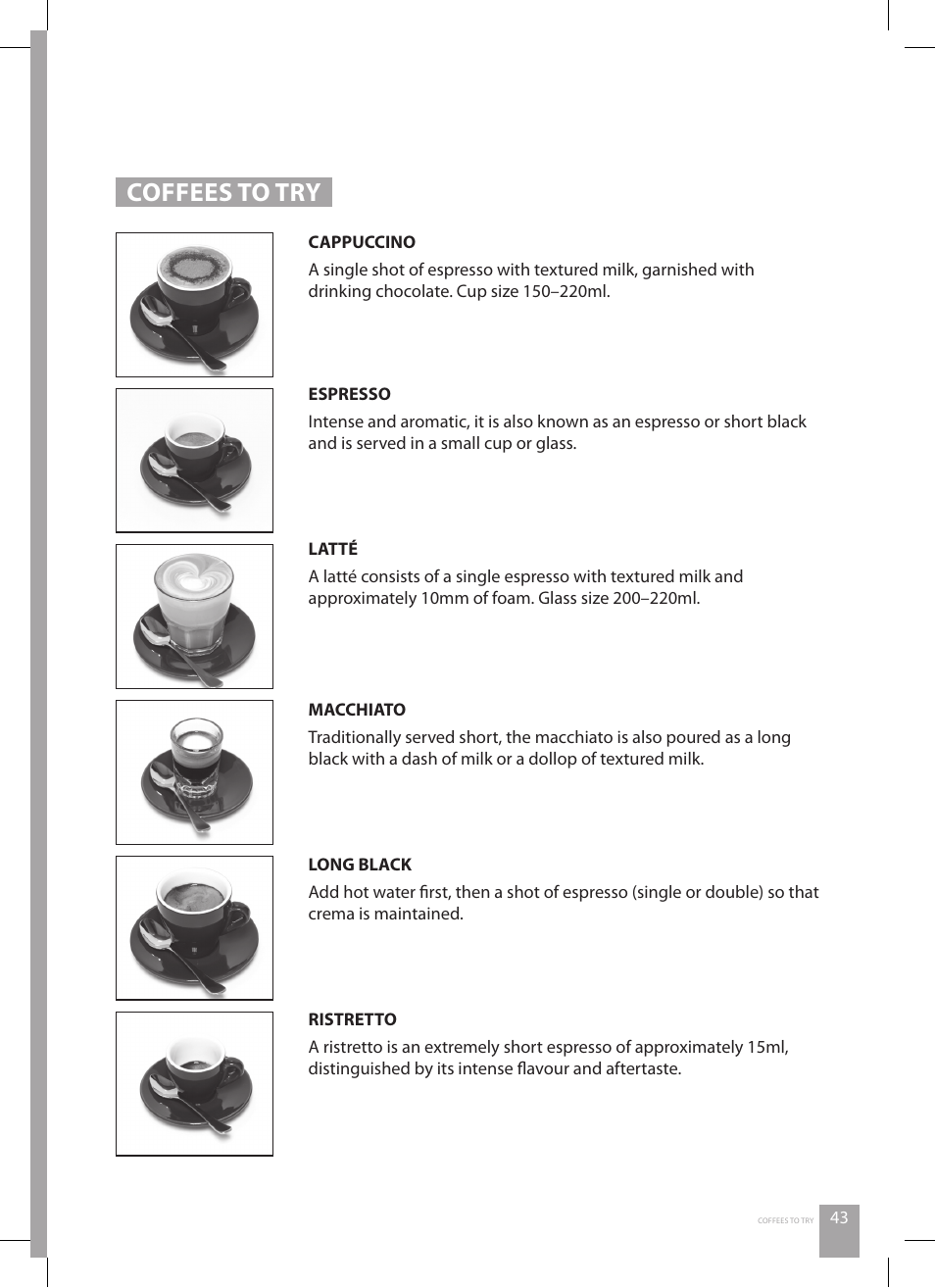 Coffees to try | Catler ES 8013 User Manual | Page 43 / 48