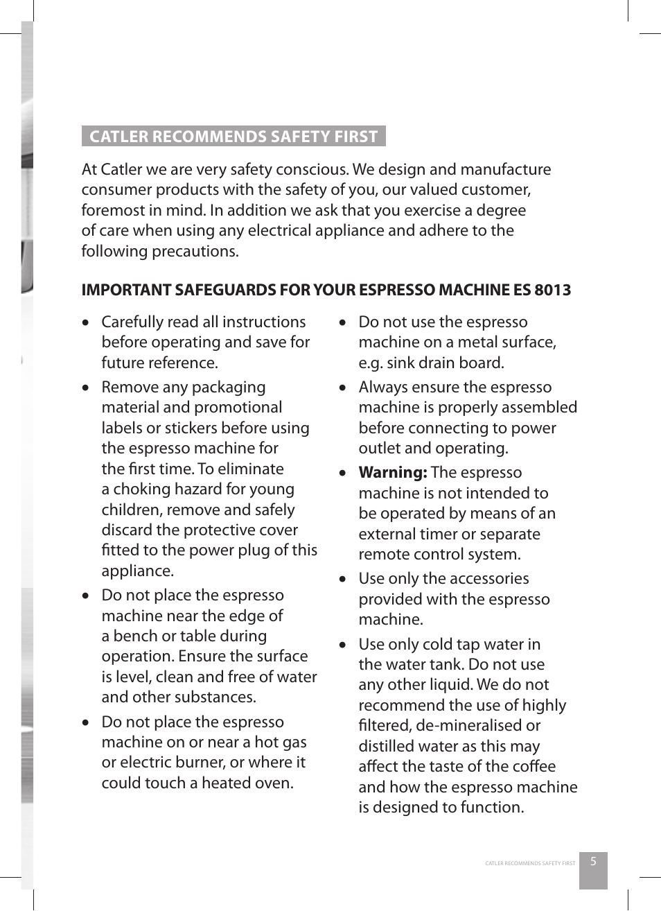 Catler ES 8013 User Manual | Page 5 / 48