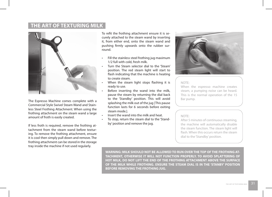 The art of texturing milk | Catler ES 8012 User Manual | Page 31 / 56