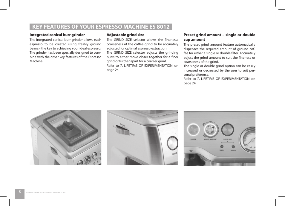 Key features of your espresso machine es 8012 | Catler ES 8012 User Manual | Page 8 / 56