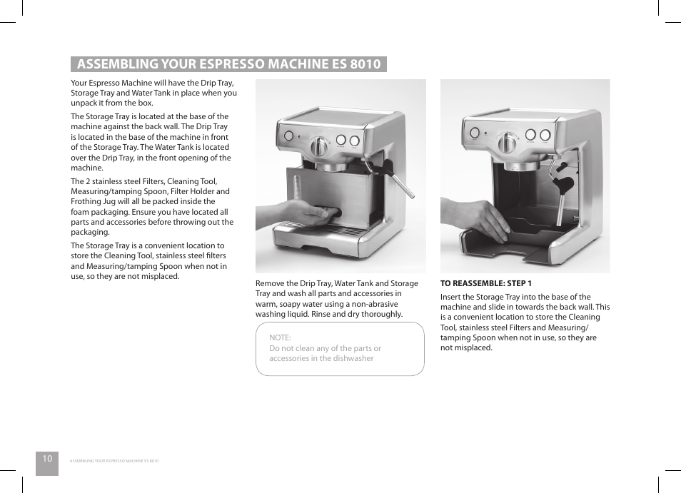 Assembling your espresso machine es 8010 | Catler ES 8010 User Manual | Page 10 / 40