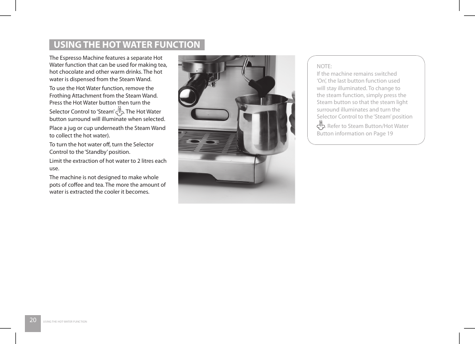 Using the hot water function | Catler ES 8010 User Manual | Page 20 / 40