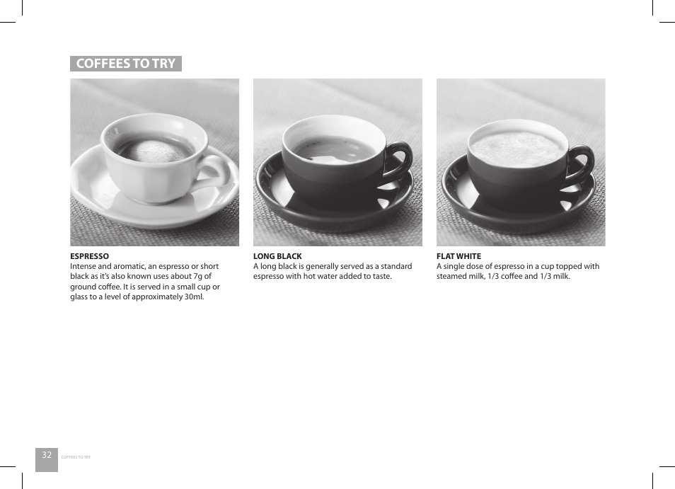Coffees to try | Catler ES 8010 User Manual | Page 32 / 40