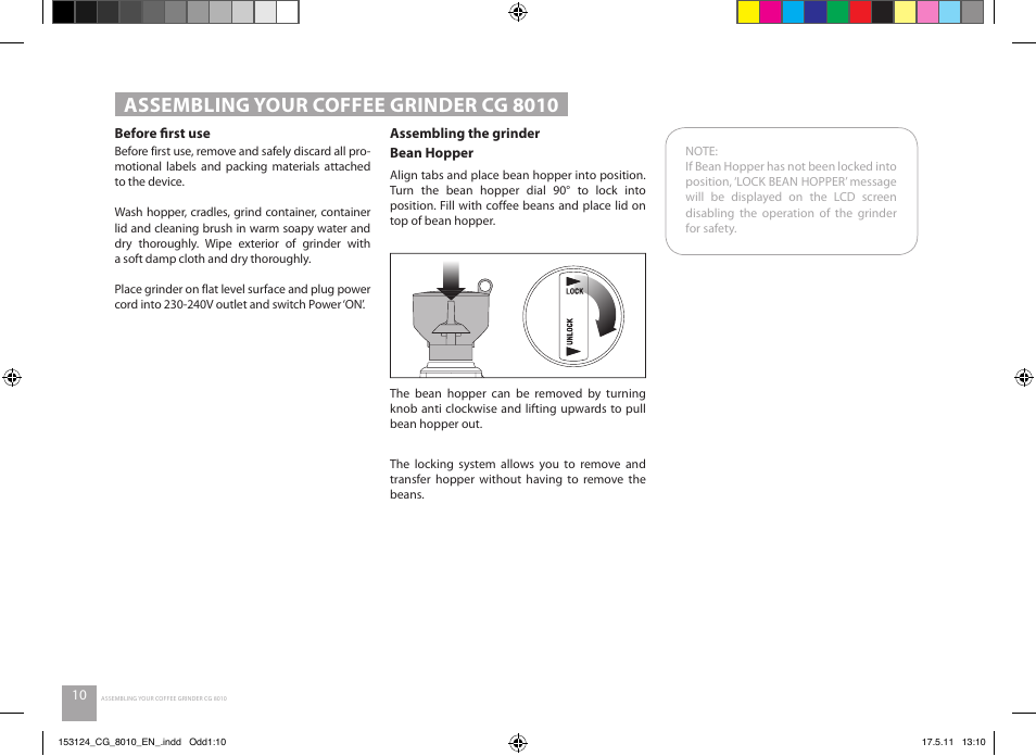 Assembling your coffee grinder cg 8010 | Catler CG 8010 User Manual | Page 10 / 20