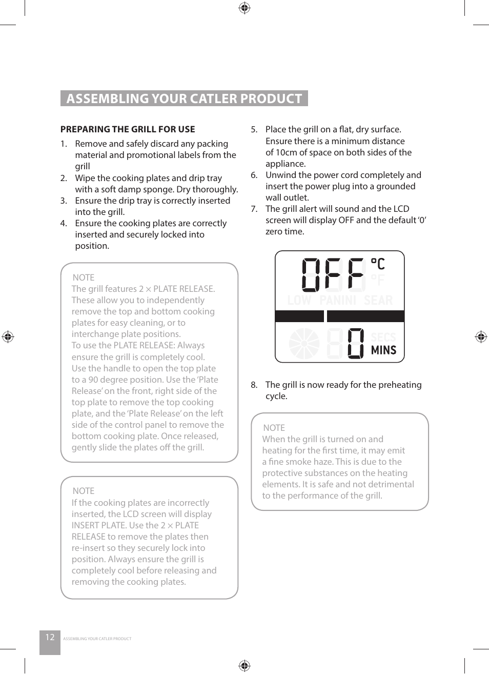 Assembling your catler product | Catler GR 8030 User Manual | Page 12 / 40