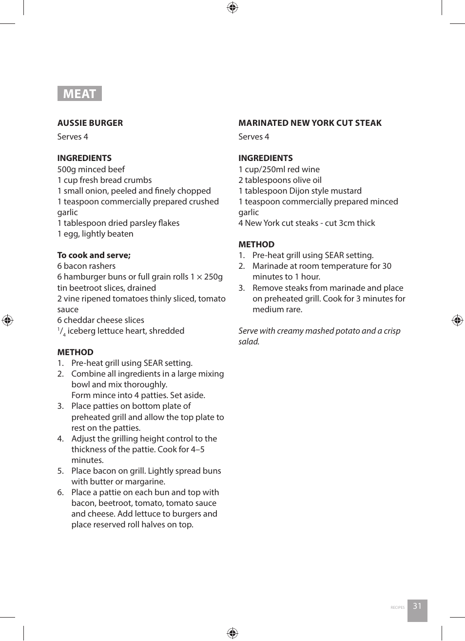 Meat | Catler GR 8030 User Manual | Page 31 / 40