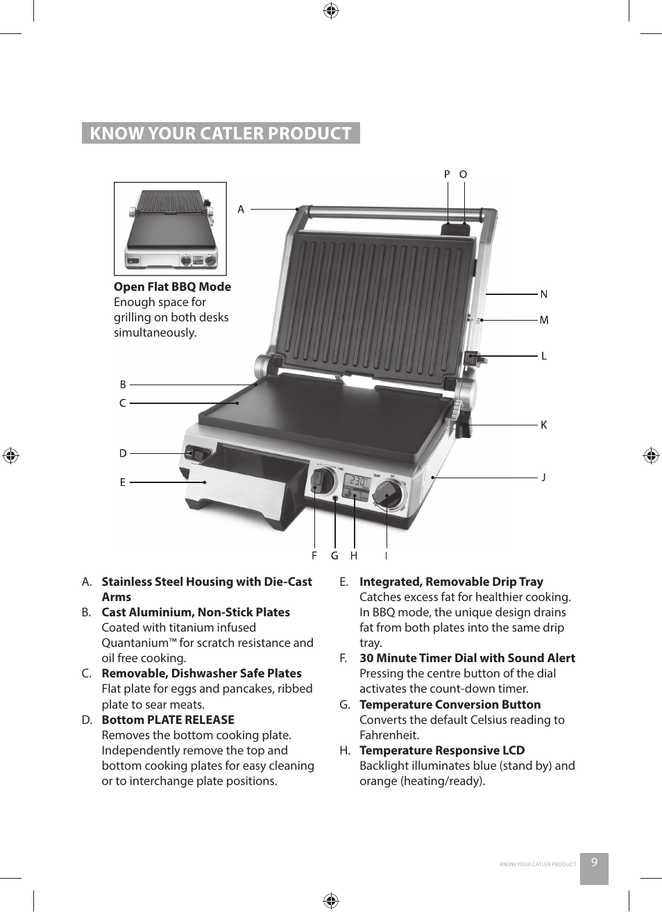 Know your catler product | Catler GR 8030 User Manual | Page 9 / 40