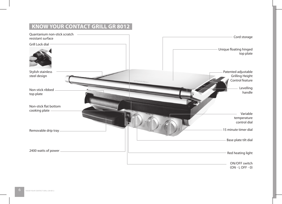 Know your contact grill gr 8012 | Catler GR 8012 User Manual | Page 8 / 32