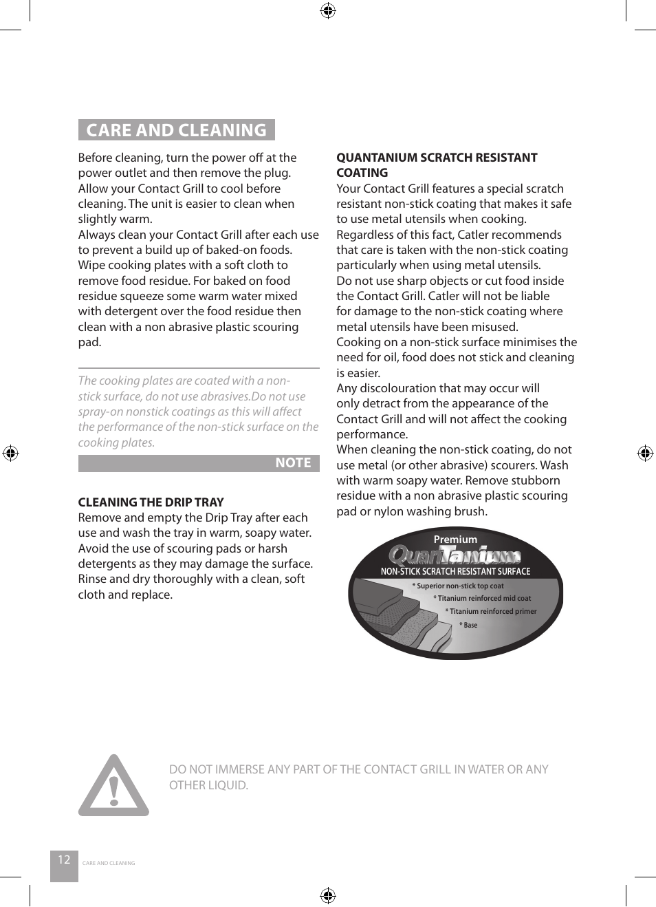 Care and cleaning | Catler GR 4011 User Manual | Page 14 / 24