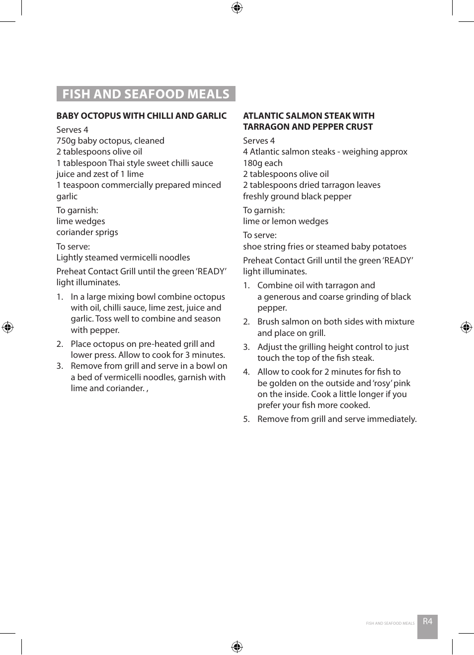 Fish and seafood meals | Catler GR 4011 User Manual | Page 21 / 24