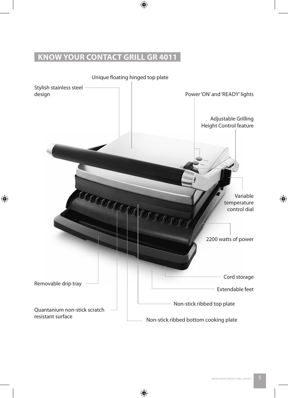 Know your contact grill gr 4011 | Catler GR 4011 User Manual | Page 7 / 24