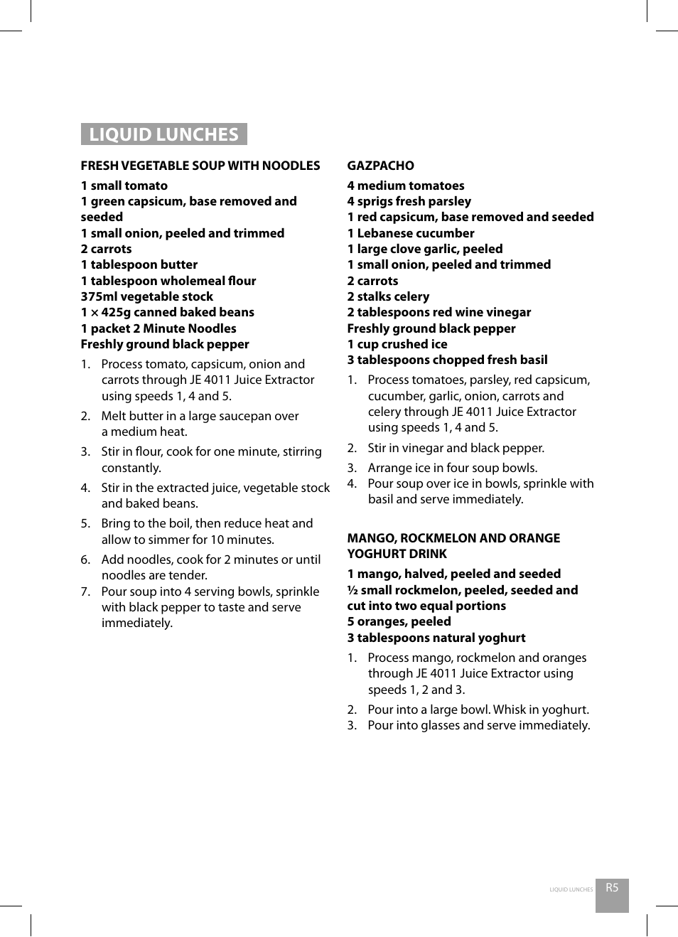 Liquid lunches | Catler JE 4011 User Manual | Page 29 / 40