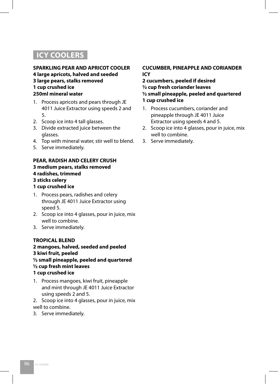 Icy coolers | Catler JE 4011 User Manual | Page 30 / 40