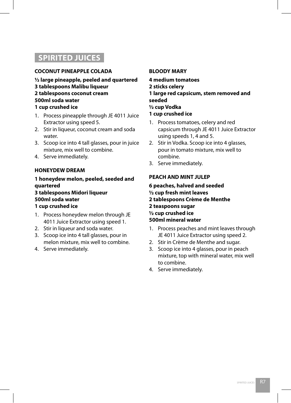 Spirited juices | Catler JE 4011 User Manual | Page 31 / 40