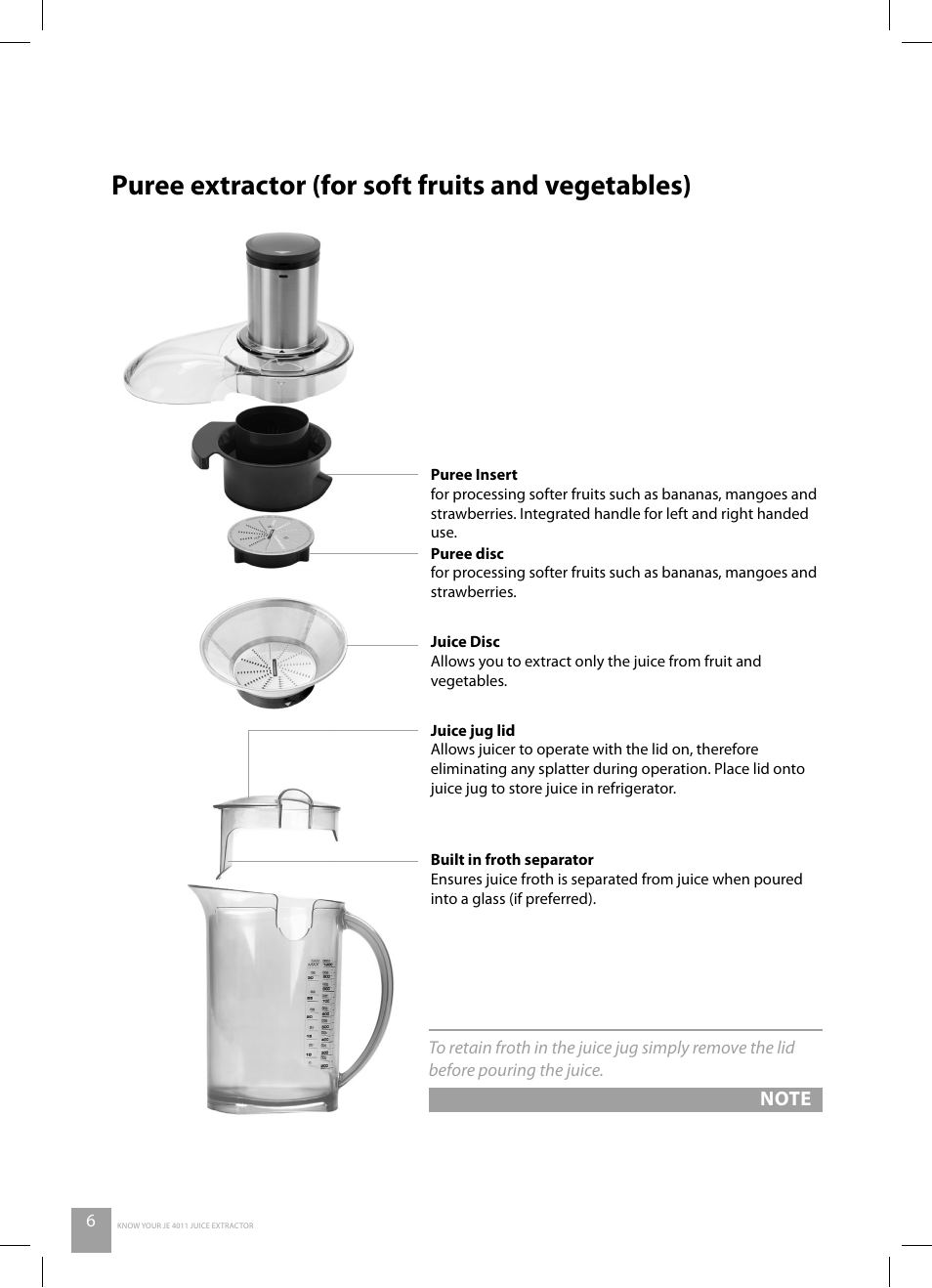 Puree extractor (for soft fruits and vegetables) | Catler JE 4011 User Manual | Page 8 / 40