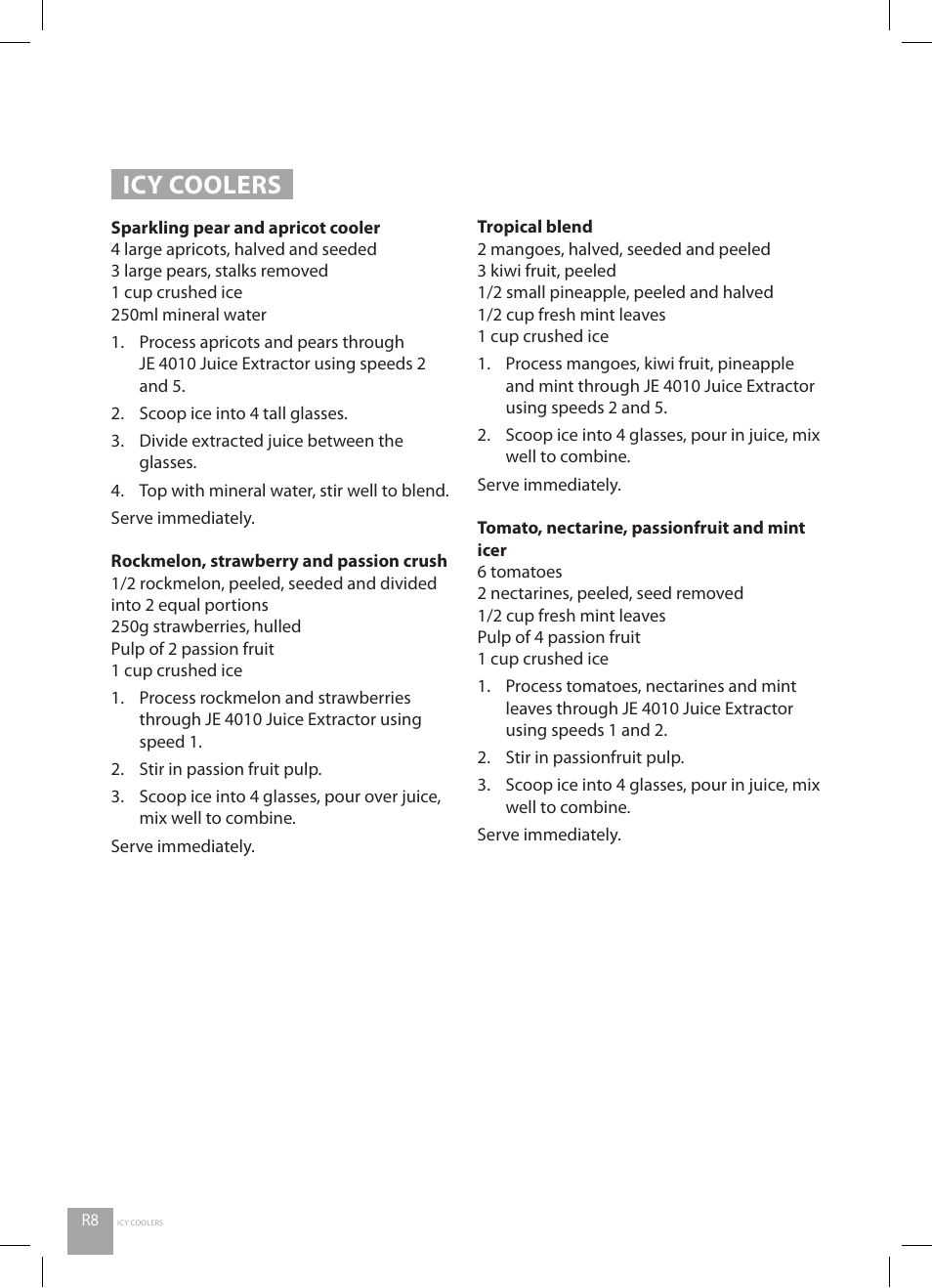 Icy coolers | Catler JE 4010 User Manual | Page 28 / 36