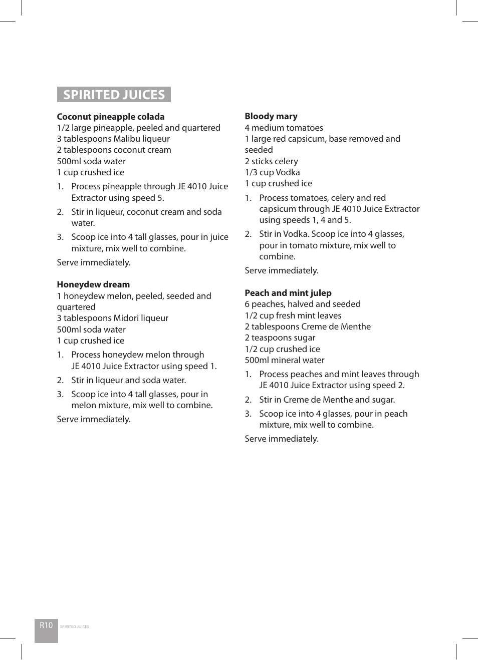 Spirited juices | Catler JE 4010 User Manual | Page 30 / 36