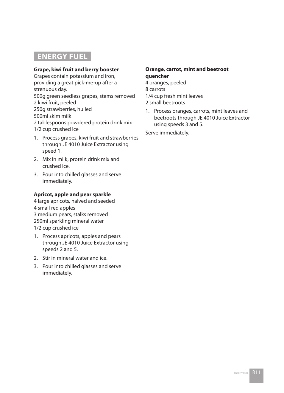 Energy fuel | Catler JE 4010 User Manual | Page 31 / 36