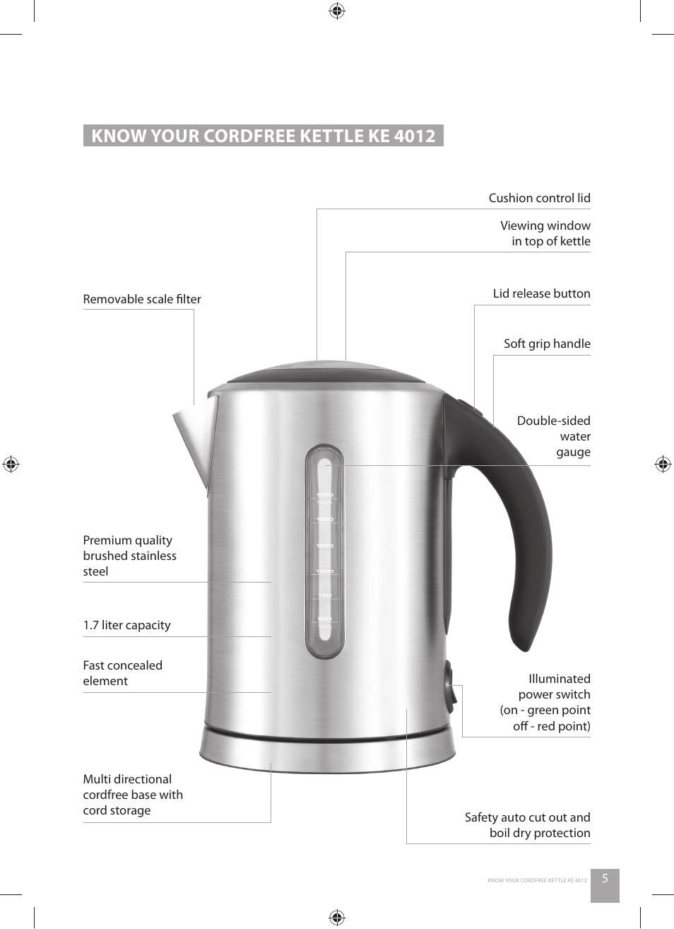 Know your cordfree kettle ke 4012 | Catler KE 4012 User Manual | Page 7 / 12