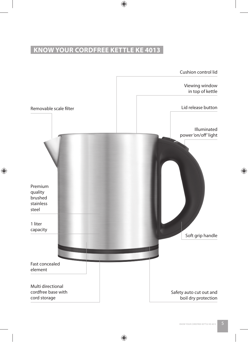 Know your cordfree kettle ke 4013 | Catler KE 4013 User Manual | Page 7 / 12