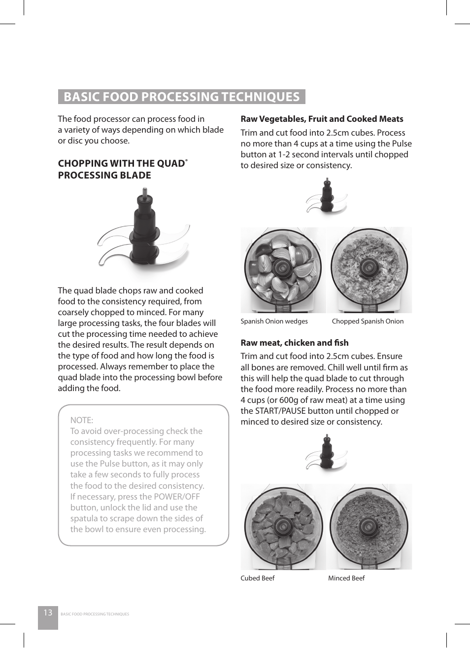Basic food processing techniques | Catler FP 8010 User Manual | Page 14 / 64