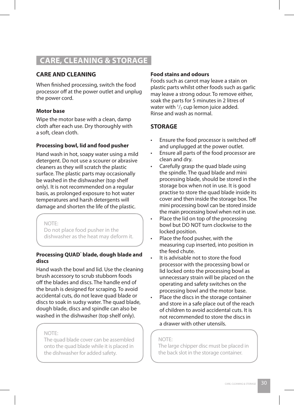 Care, cleaning & storage | Catler FP 8010 User Manual | Page 31 / 64