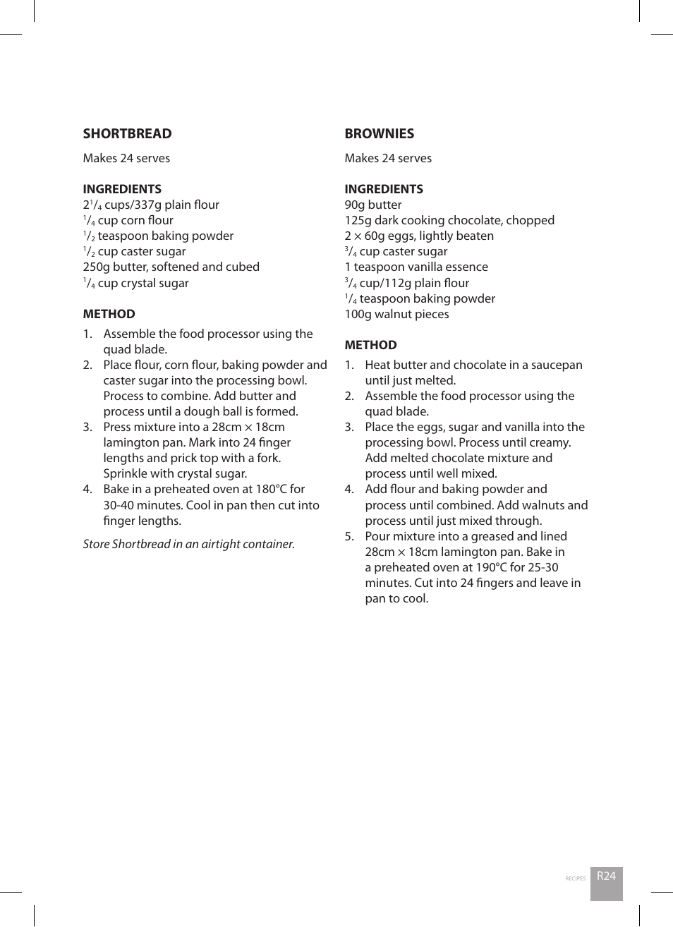 Shortbread, Brownies | Catler FP 8010 User Manual | Page 59 / 64
