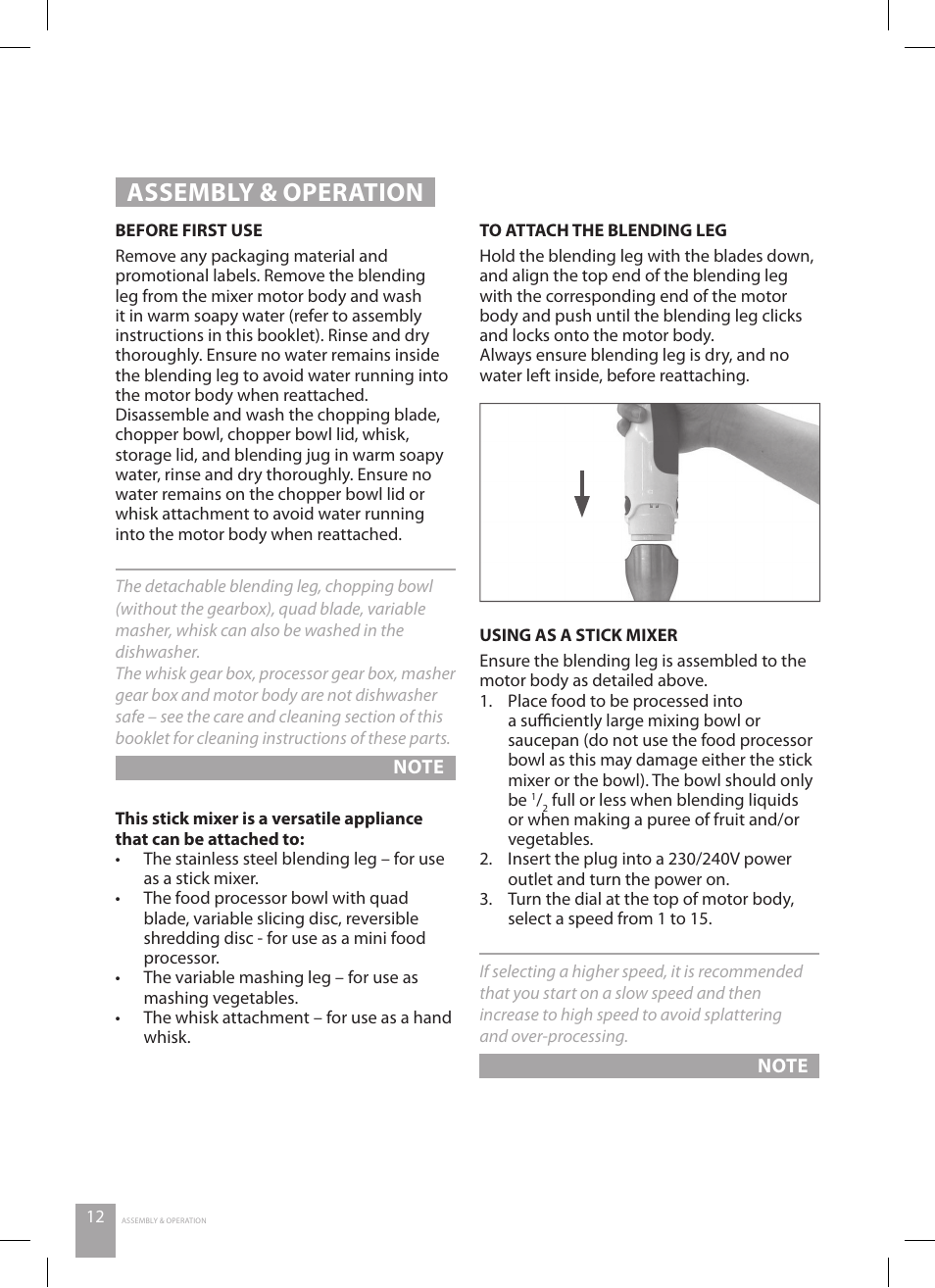 Assembly & operation | Catler FP 4010 User Manual | Page 12 / 36