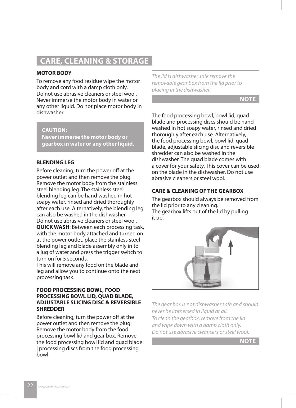 Care, cleaning & storage | Catler FP 4010 User Manual | Page 22 / 36