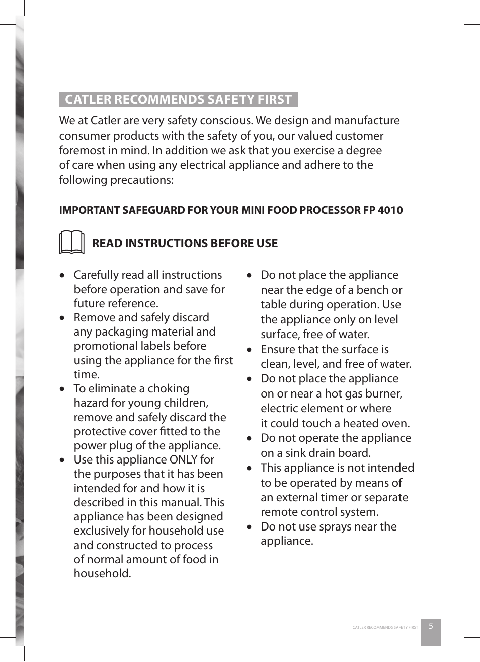 Catler FP 4010 User Manual | Page 5 / 36