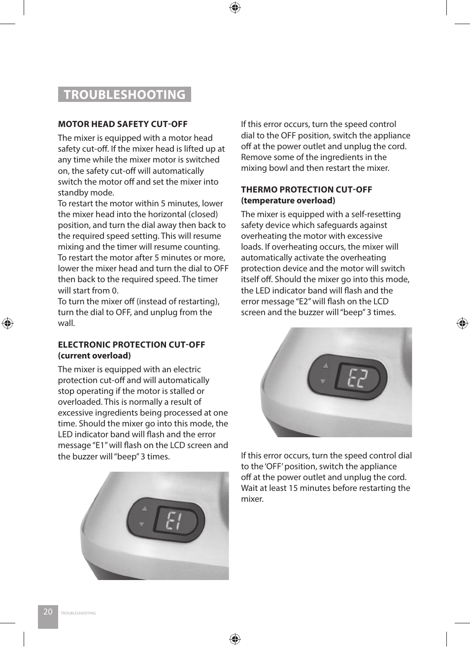 Troubleshooting | Catler KM 8011 User Manual | Page 20 / 44