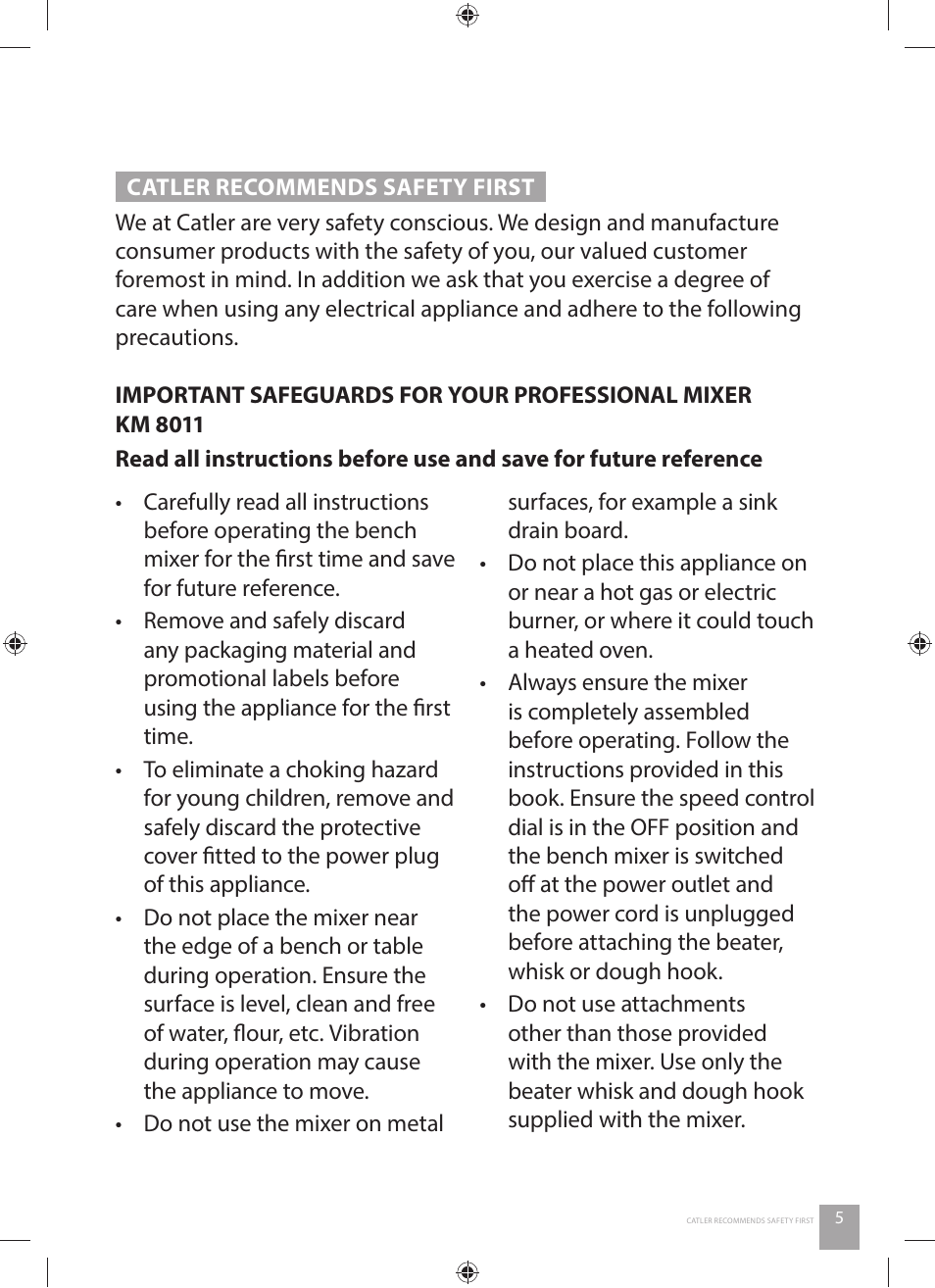 Catler KM 8011 User Manual | Page 5 / 44