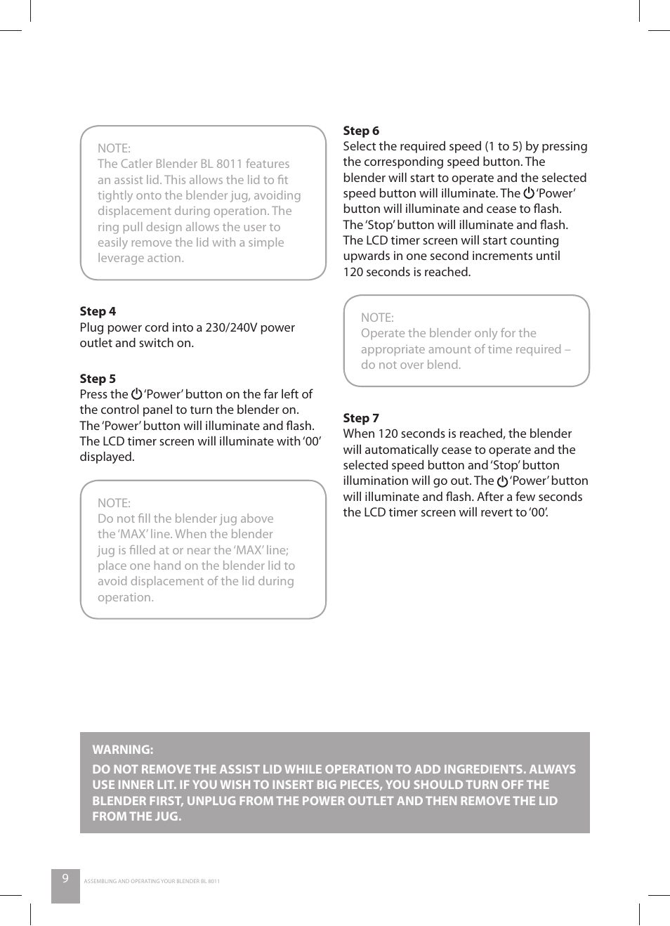 Catler BL 8011 User Manual | Page 10 / 36